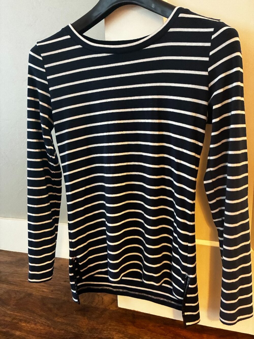 Pixley Striped Knit Top with Elbow Patches